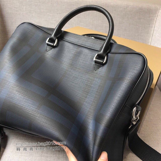 Burberry專櫃新款男包 巴寶莉原廠PVC格紋男士公事包手提電腦包  db1046